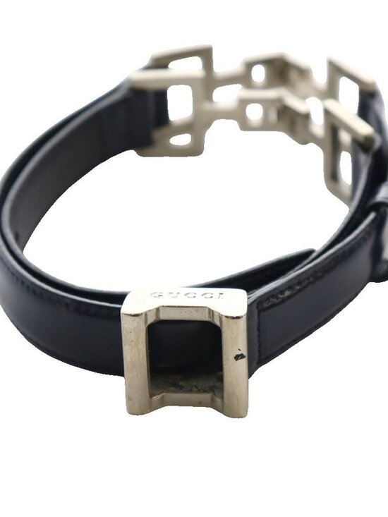 Gucci Narrow Belt Navy Silver Color SS main image 8